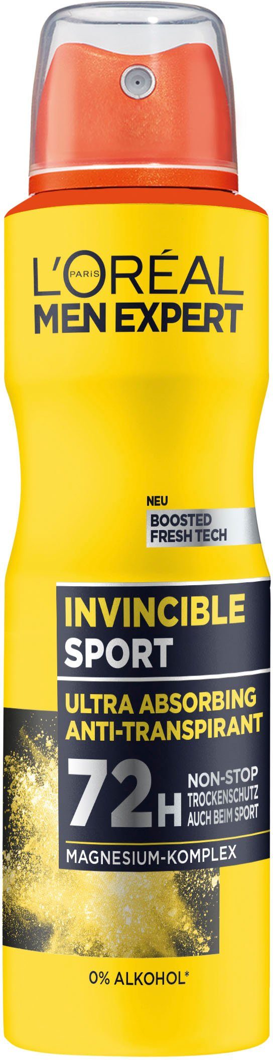 L'ORÉAL PARIS MEN EXPERT Deo-Spray Deo Spray Invincible Sport, Packung, 6-tlg.