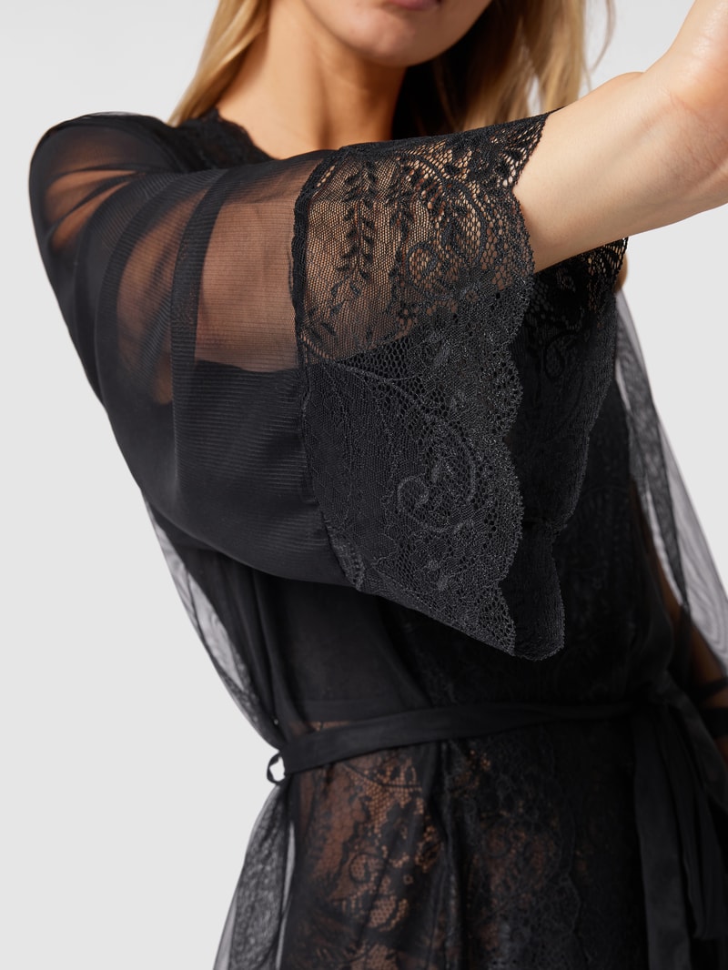 Kimono mit Stretch-Anteil in schwarz