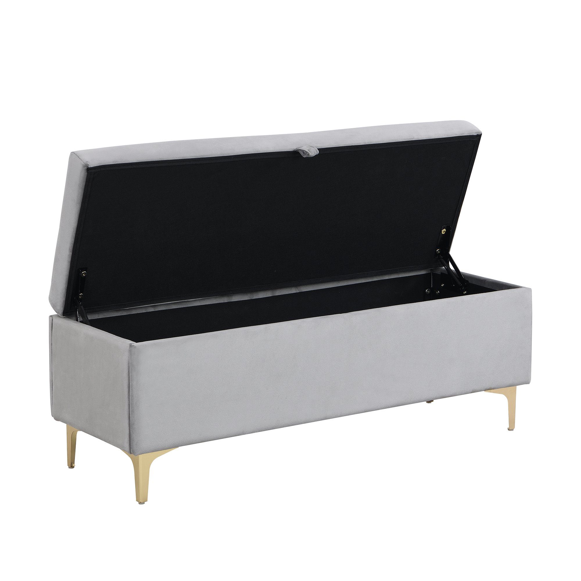 REDOM Polsterbett Polsterbett Polsterbank Doppelbett Bett mit Lattenrost ohne Matratze (grau, Samt, 119 x 42.5 x 48 cm), Gepolsterte Sitzbank, hochwertiges Samt