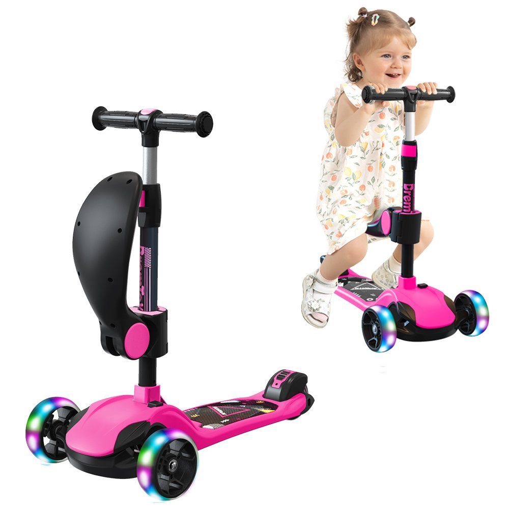 BremToy Dreiradscooter Kinderroller Tretroller Faltbarer Scooter 1-14 Jahre