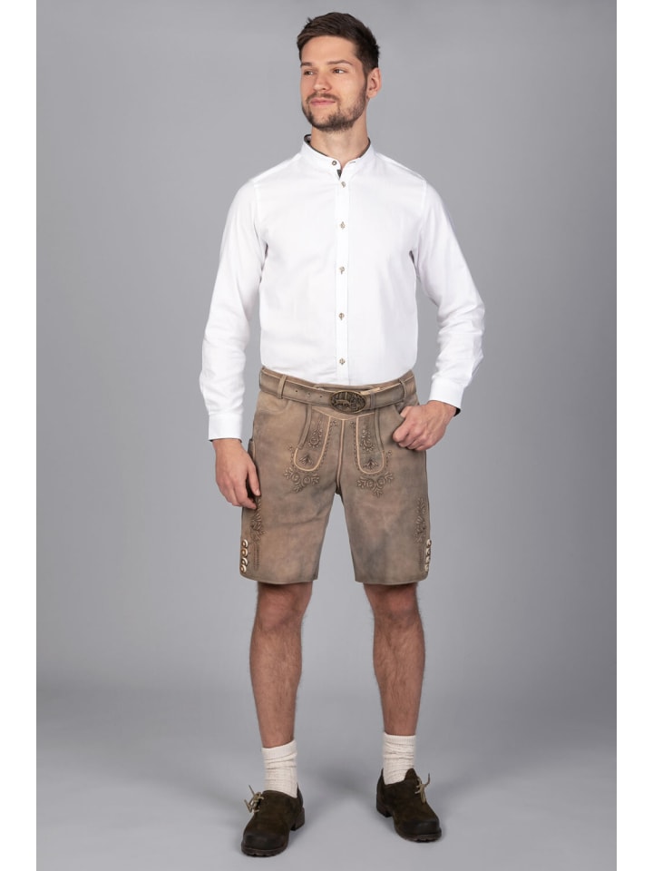 Edelnice Kurze Wildbock Lederhose Lukas in hellbraun günstig kaufen