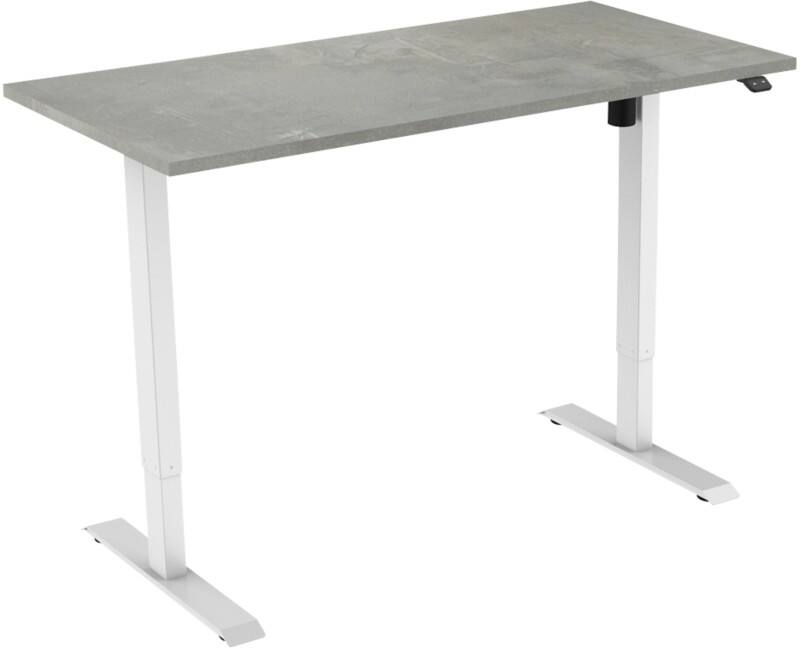 euroseats Oxyd Rechteckig Elektrisch Höhenverstellbar Sitz-Stehschreibtisch Holz, Metall Weiß 1.400 x 800 x 750 - 1.235 mm