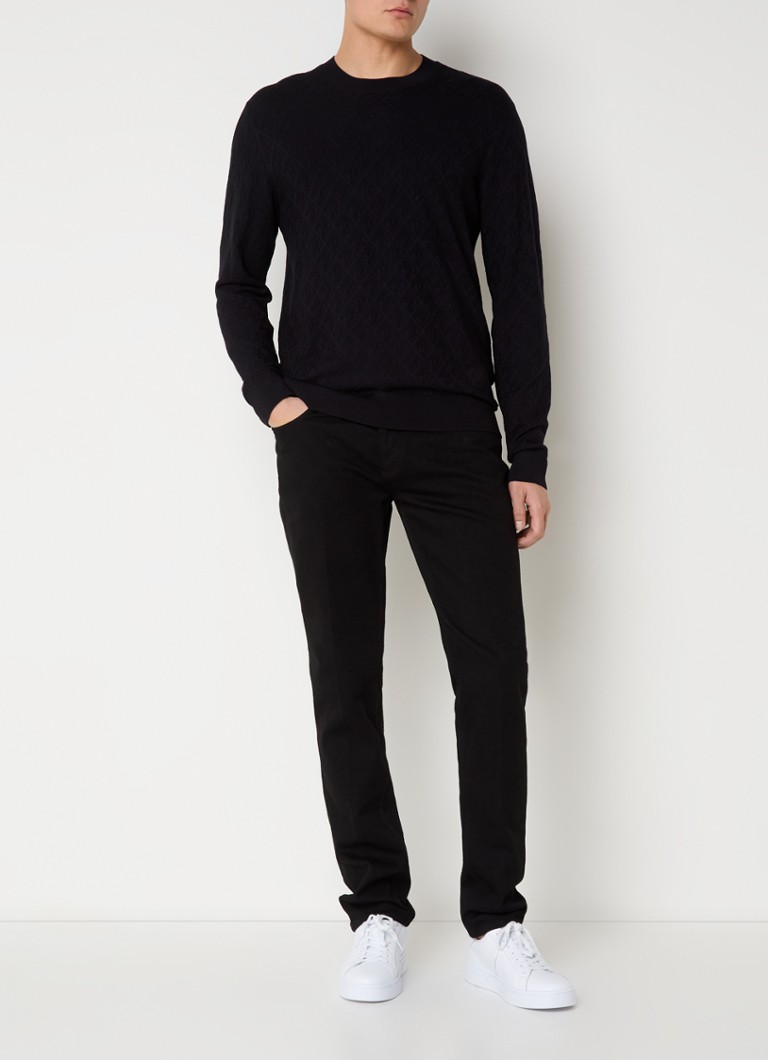 Maglione Armani Exchange a maglia fine con logo stampato in maglia