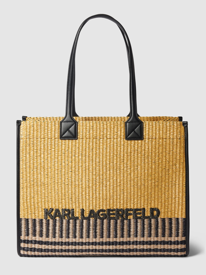 Tote Bag mit Label-Detail Modell 'raffia' in sand