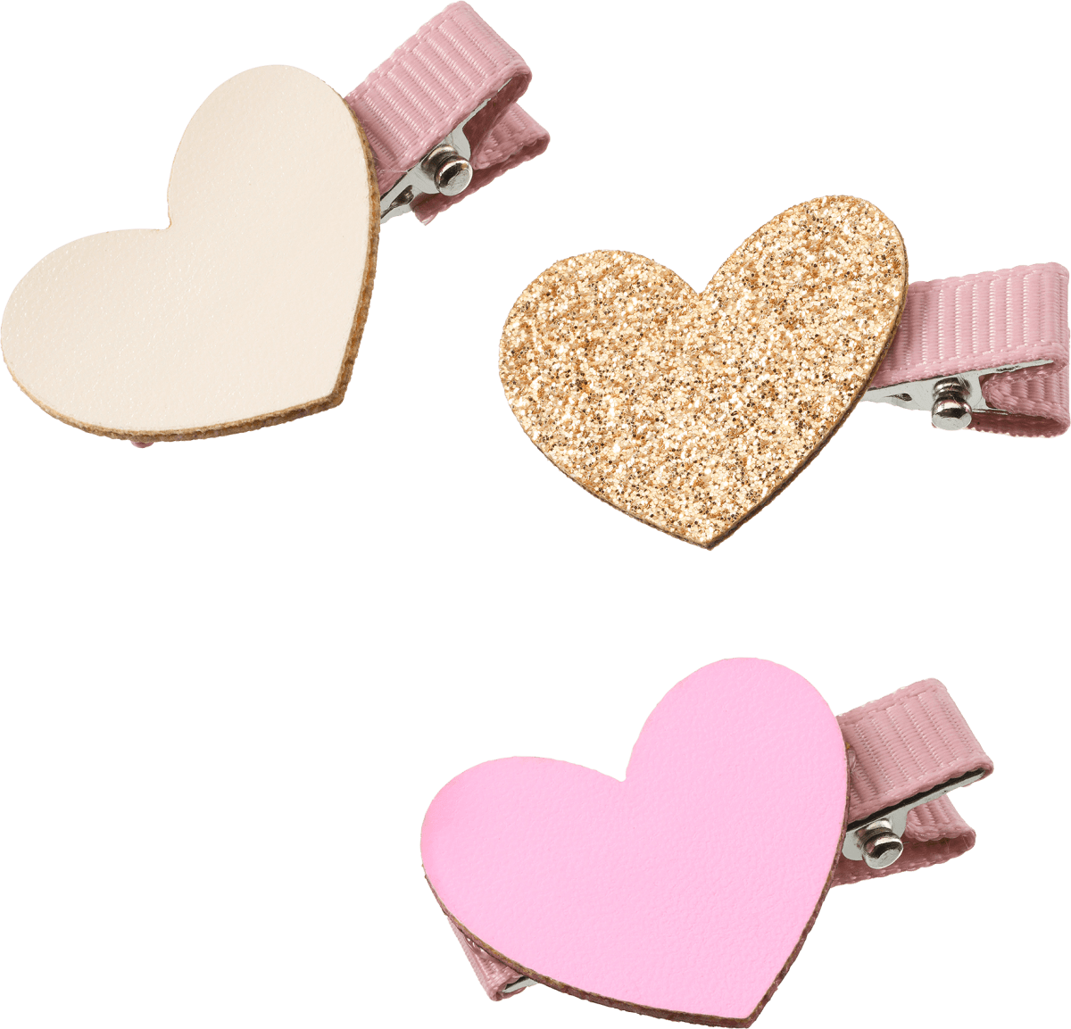 Haarclips mit Herz Applikation, 3 St