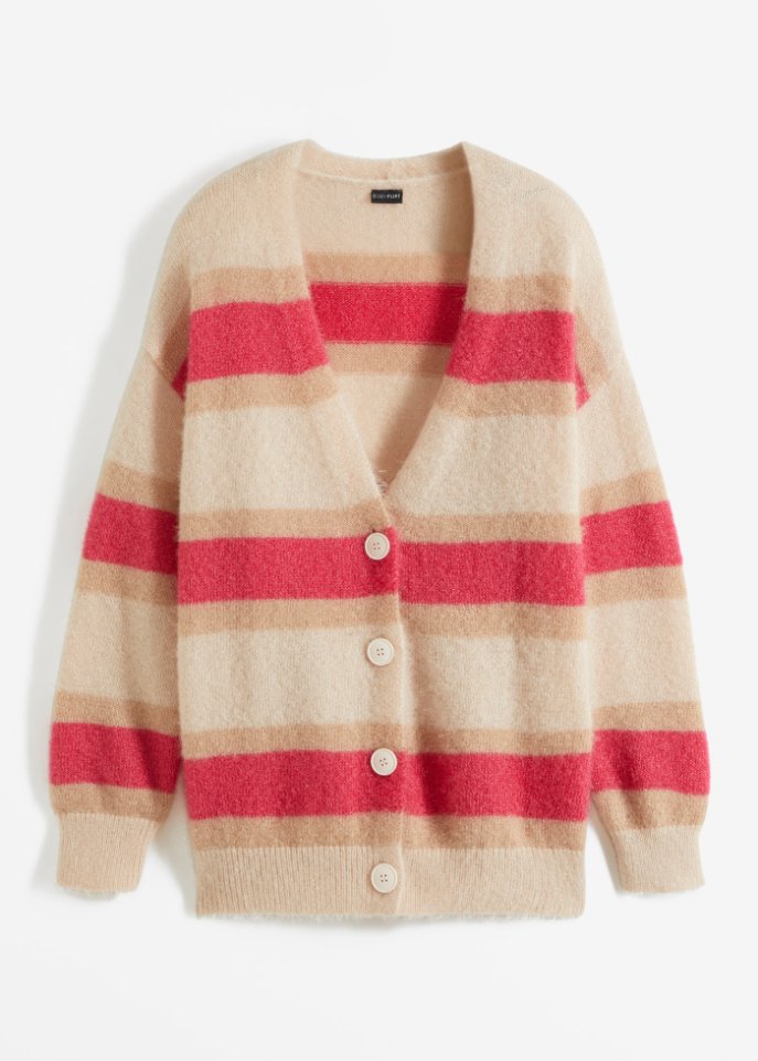 Gestreifte Strickjacke