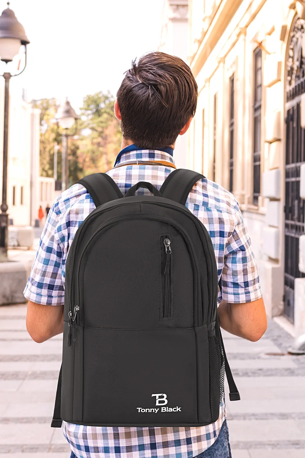 Tonny Black  Originaler, wasserdichter Unisex-Sportkurs-Laptop-Rucksack mit mehreren Fächern für Reisen und den täglichen Gebrauch
