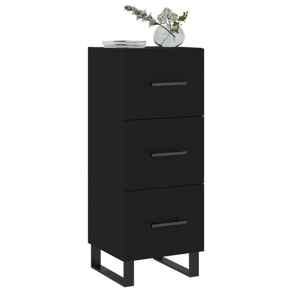 vidaXL Sideboard Sideboard Schwarz 34,5x34x90 cm Holzwerkstoff (1 St)