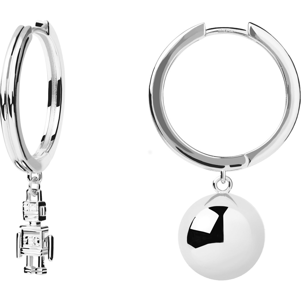 P D Paola Créoles 925 Argent Boucles d'oreilles