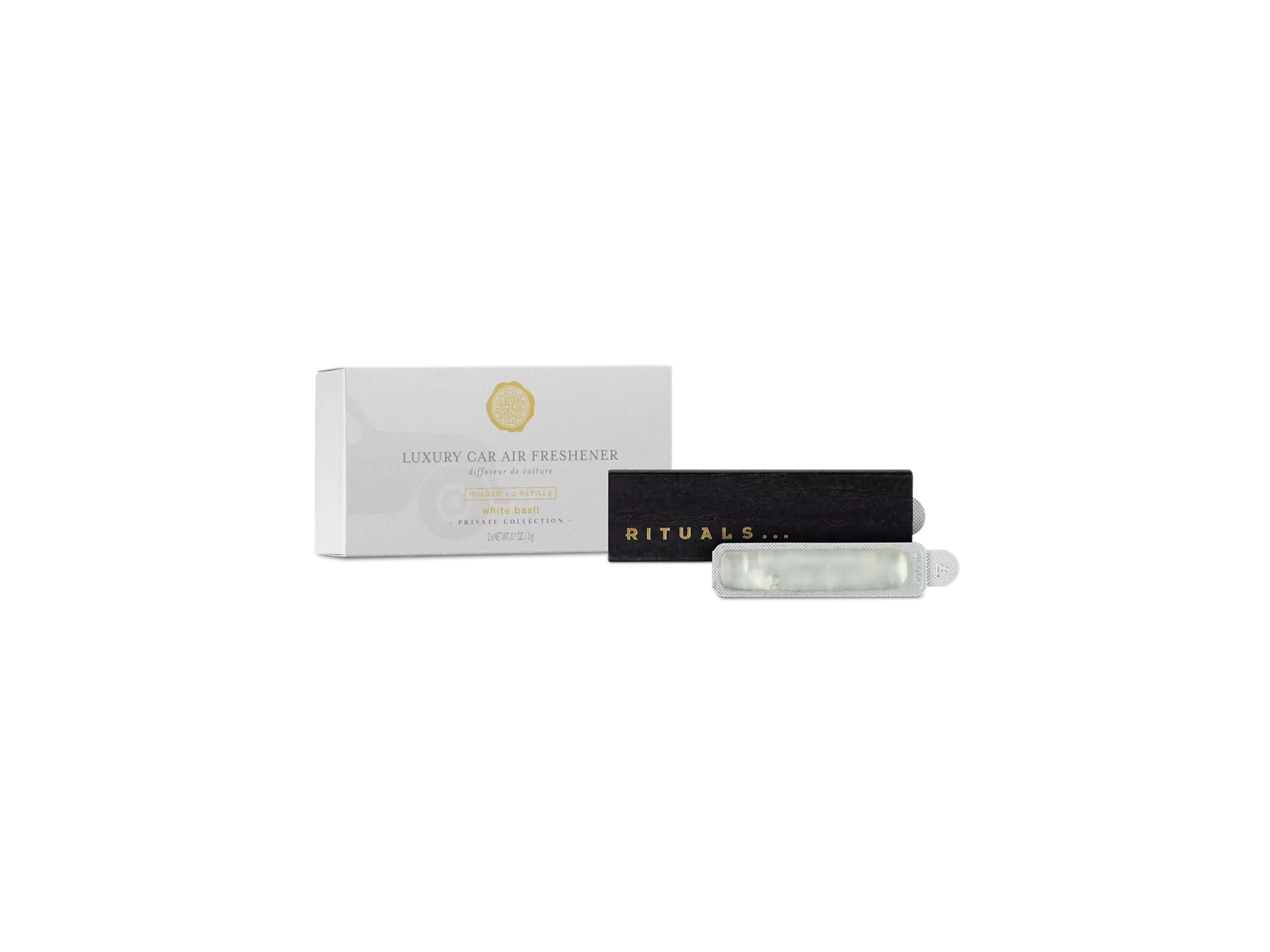 Private Collection White Basil Désodorisant pour voiture, désodorisant pour voiture, 2x3 gr