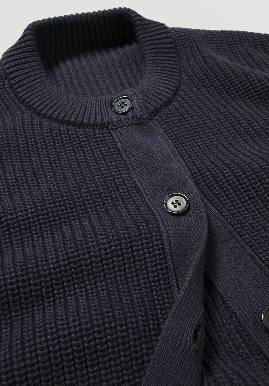 Rundhals-Cardigan aus reiner Bio-Baumwolle