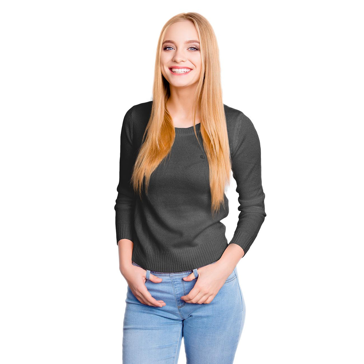 Wollpullover Rundhals Damen