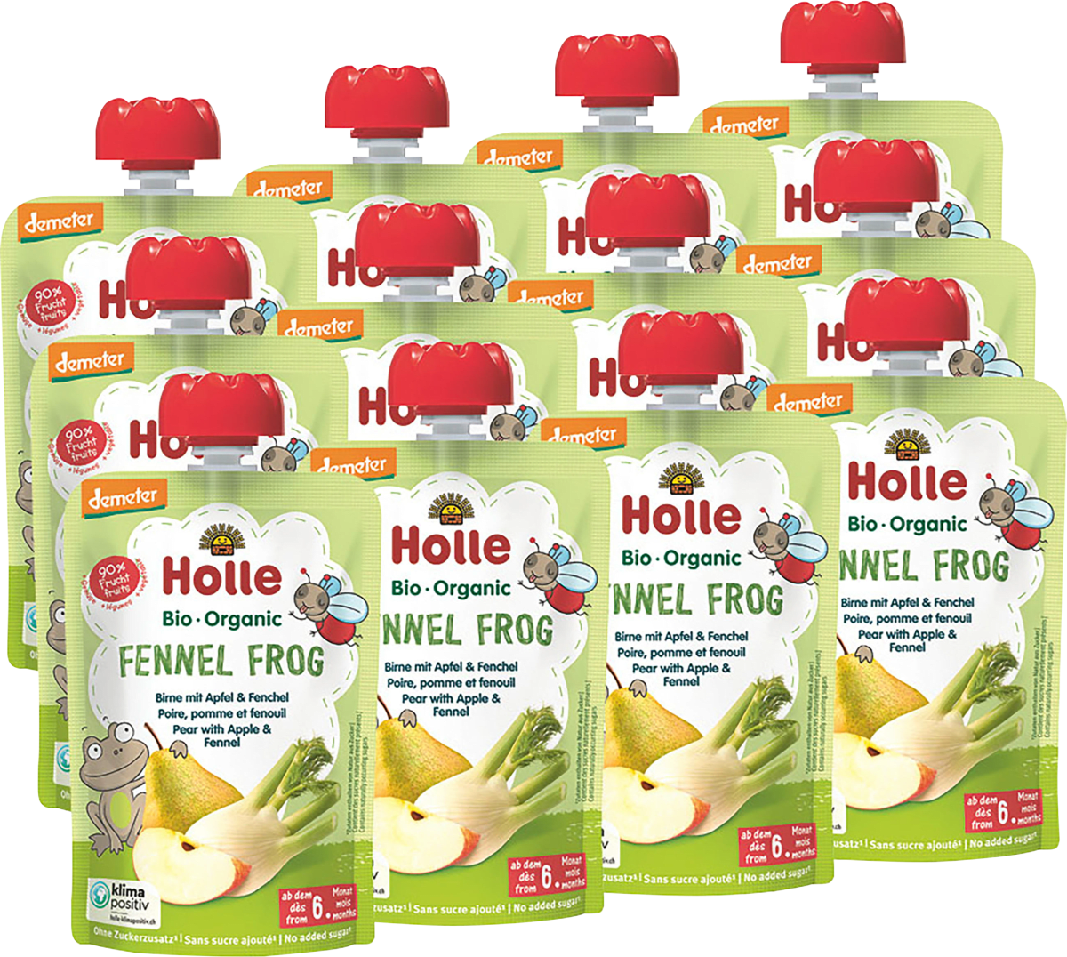 Quetschie Fennel Frog, Birne, Apfel & Fenchel ab 6 Monaten, 100 g