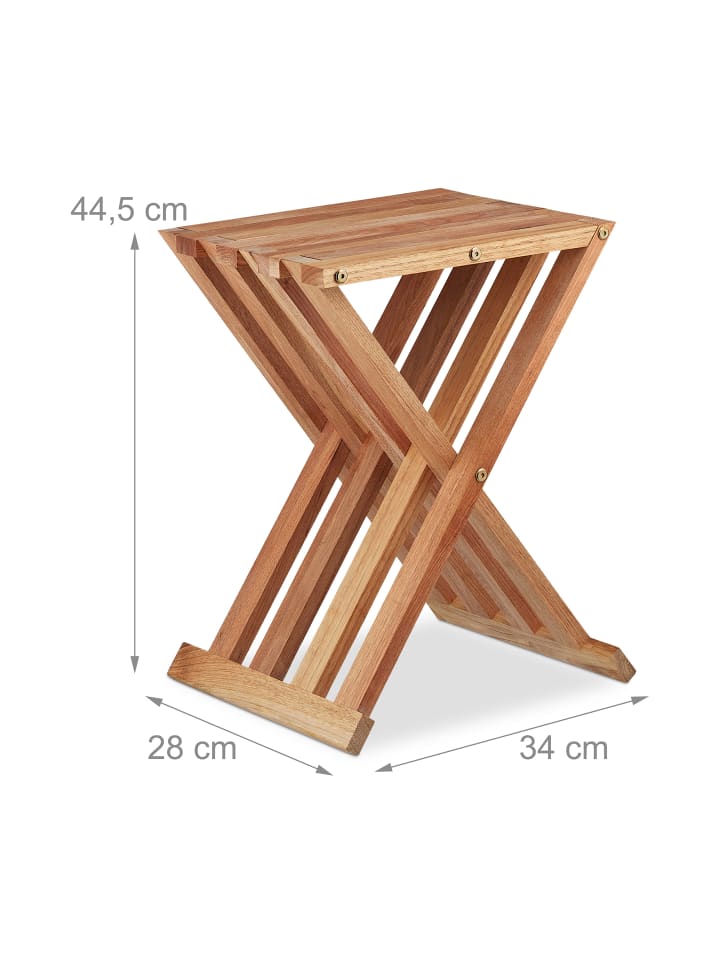 relaxdays Klapptisch in Natur - (B)34 x (H)44,5 x (T)28 cm günstig kaufen onesize