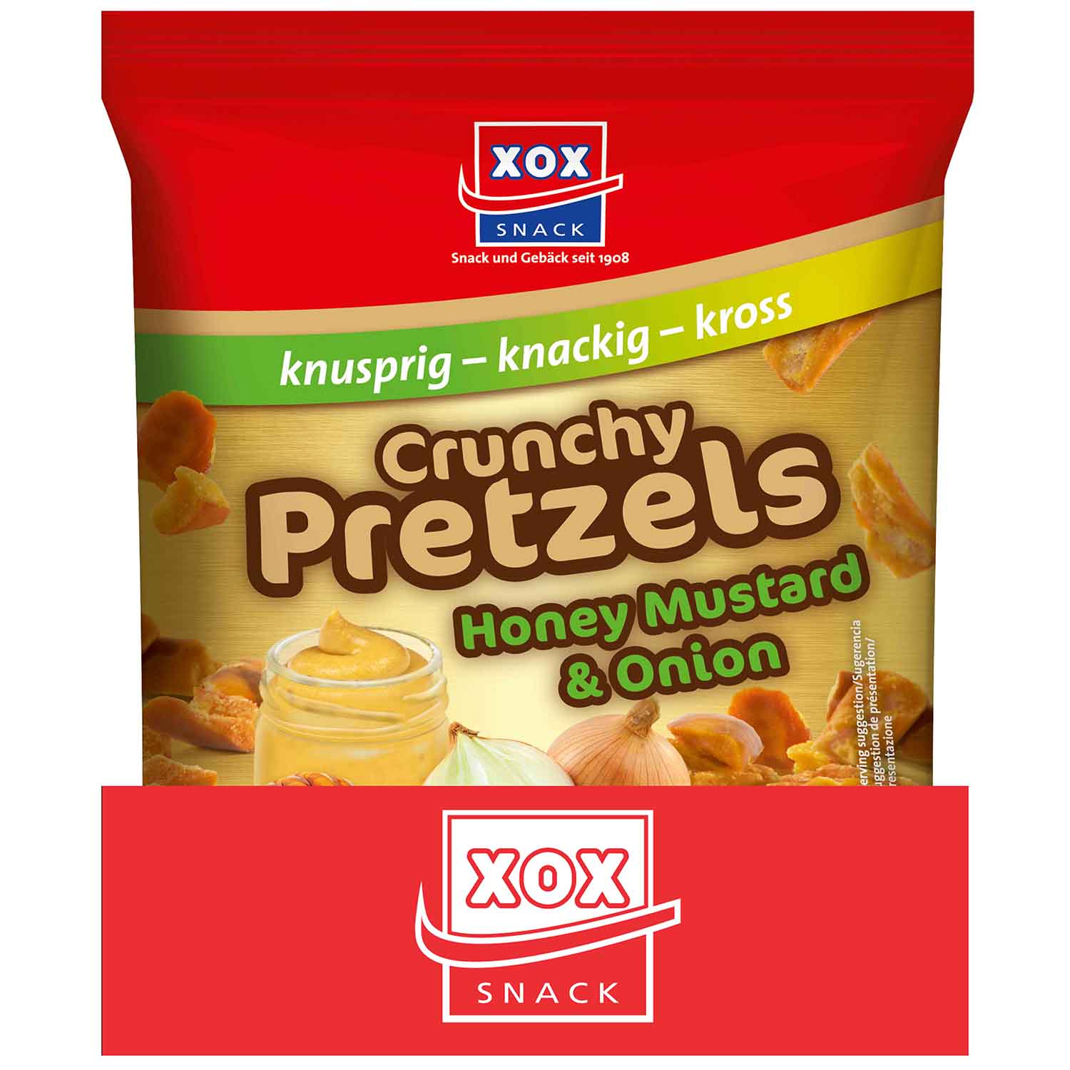 XOX Crunchy Pretzels Honey Mustard & Onion 125g