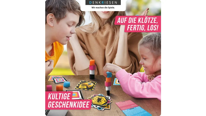 Denkriesen - RANKLOTZEN - „Auf die Klötze, fertig, los!“ - 4 Spieler Edition