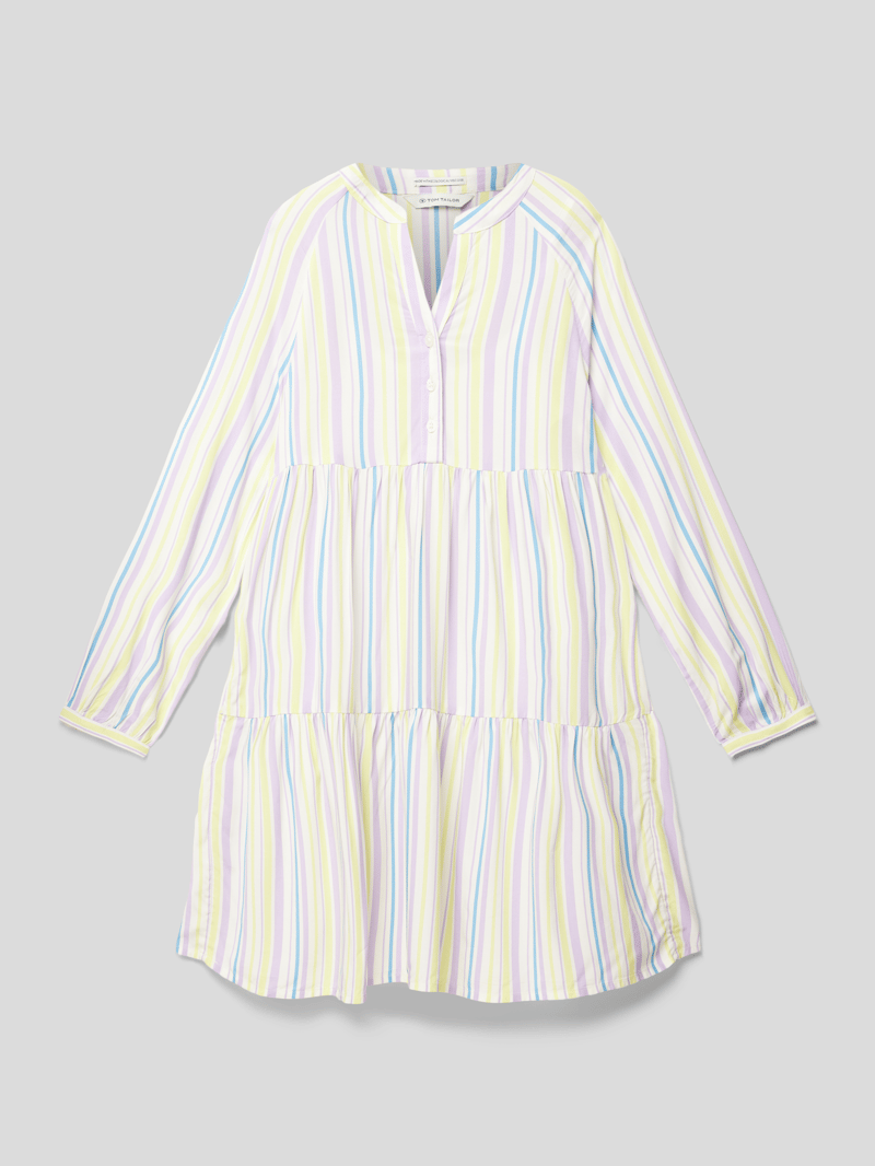 Stoffkleid mit Streifenmuster in offwhite