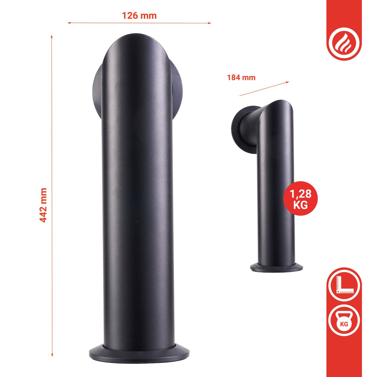 KAMINIO KAMINIO Ofenrohr MAX  für Elektrokamine - Schwarz
