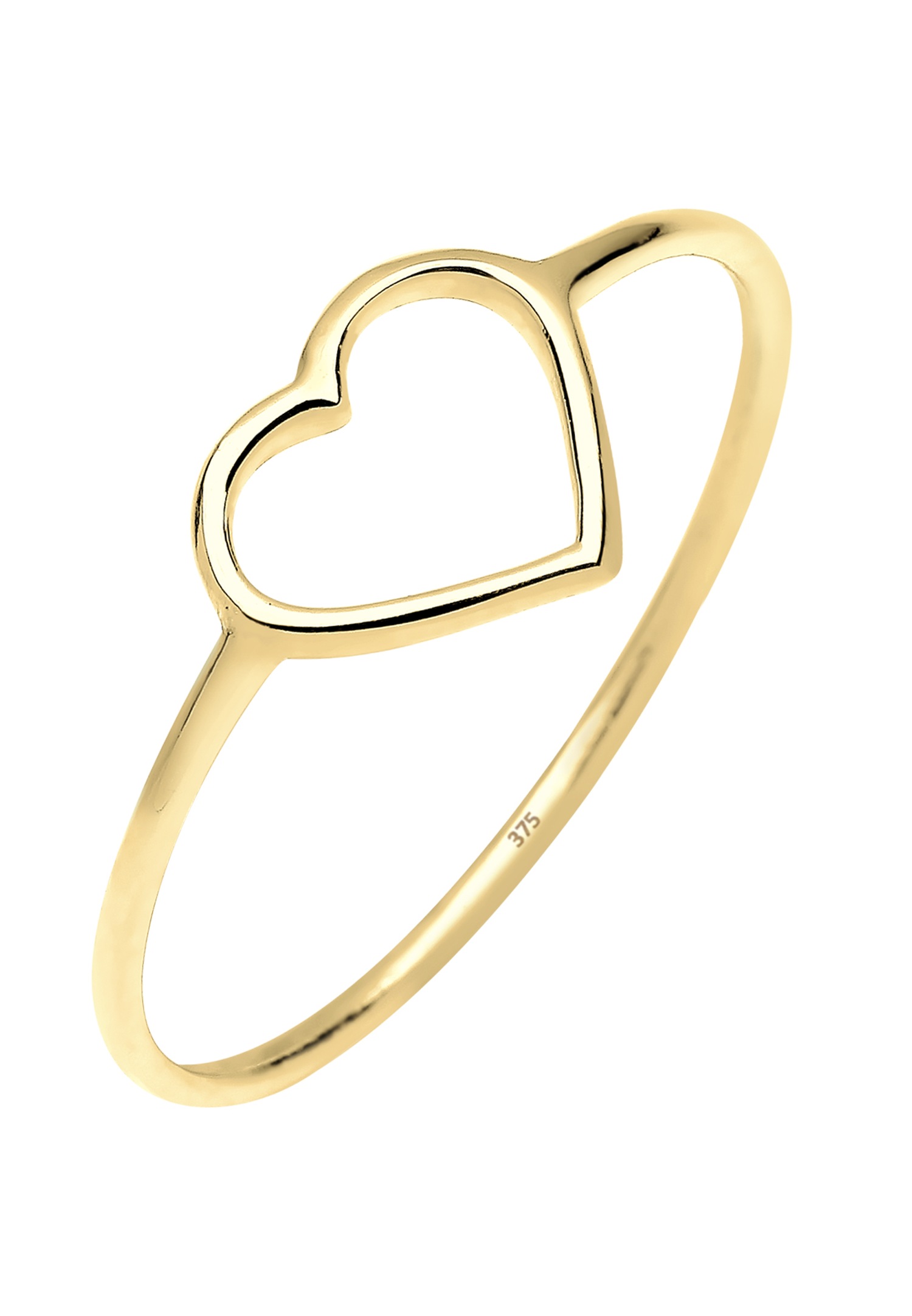 Elli PREMIUM Ring Herz Trendsymbol Filigran 375 Gelbgold
