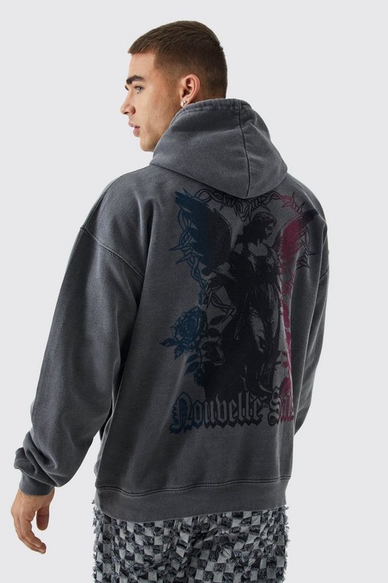 Oversize Hoodie mit Renaissance-Print
