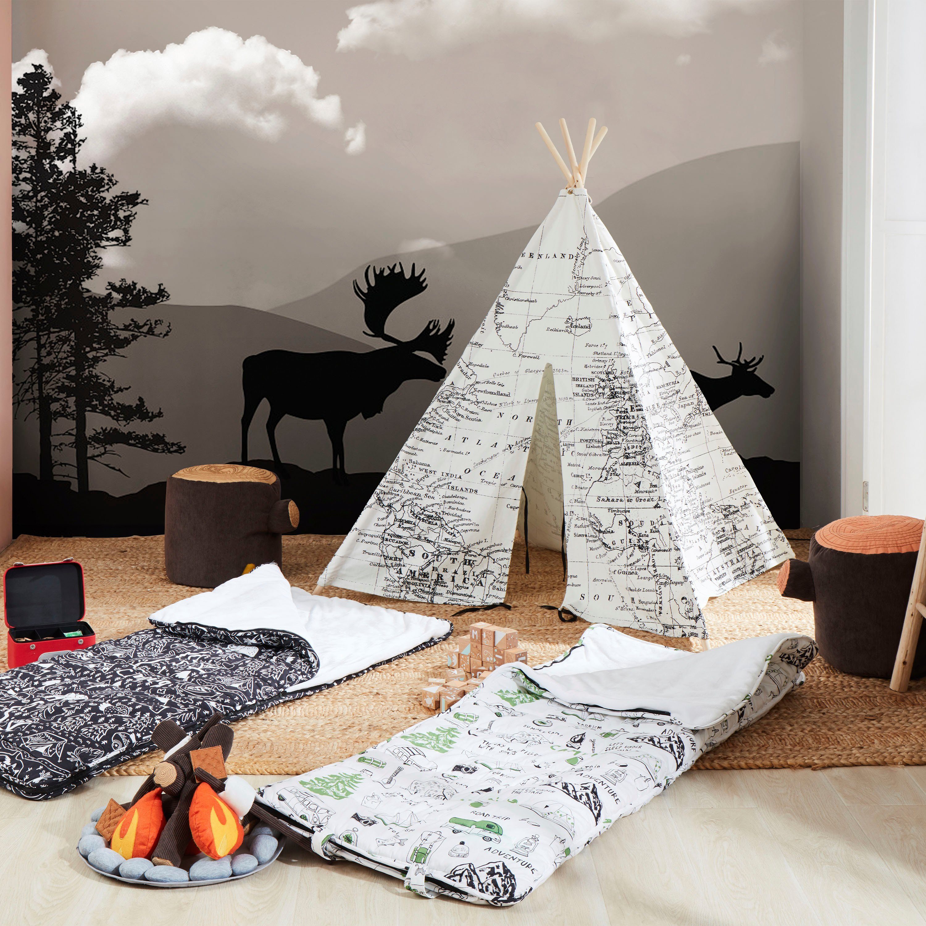 Sunny Tipi-Zelt Weltkarte