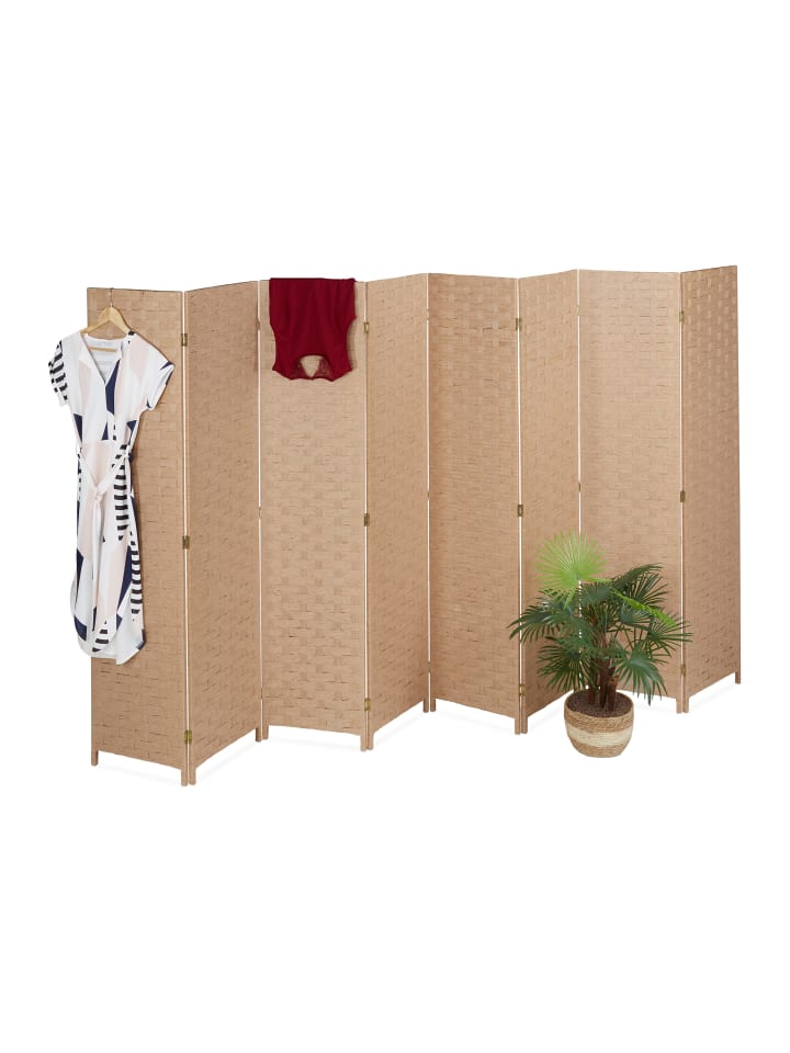 relaxdays Paravent in Natur - (B)320 x (H)170cm günstig kaufen onesize