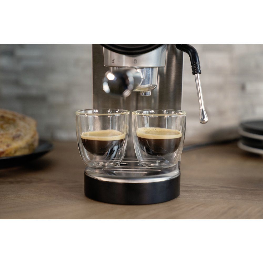 Unold Espressomaschine Unold Piccopresso Espressomaschine mit Siebträger Edelstahl, Schwarz 1