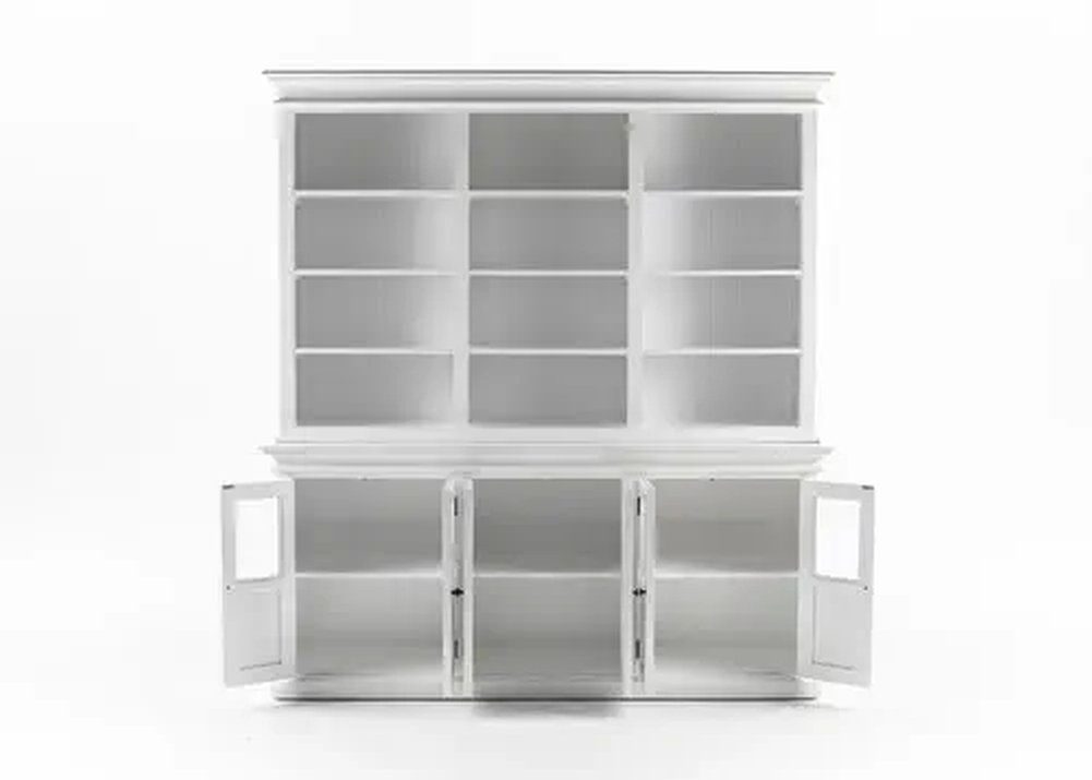 Novasolo Küchenbuffet Halifax Bücherschrank mit 6 Glastüren