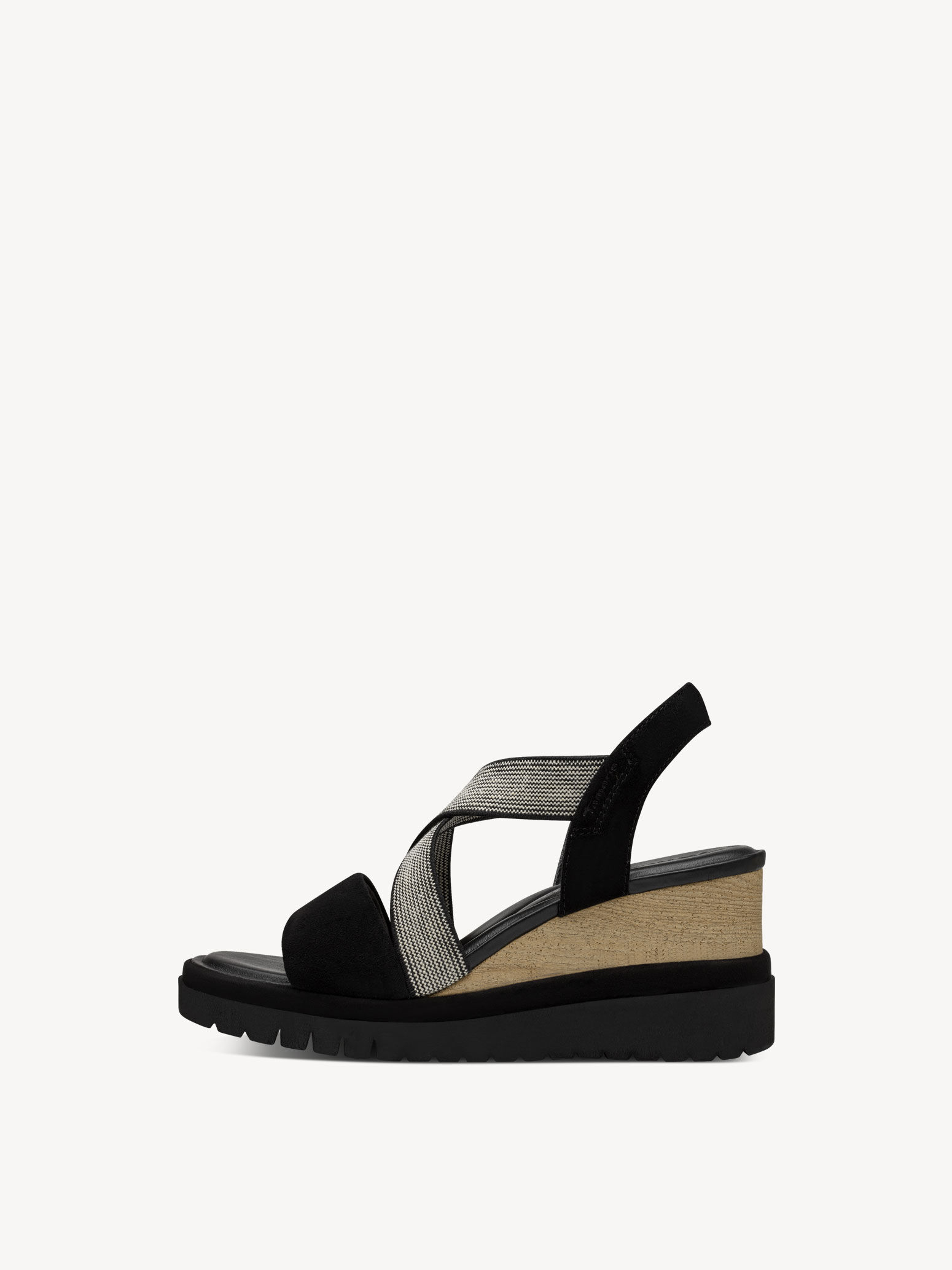 Sandale à talon en cuir - noir