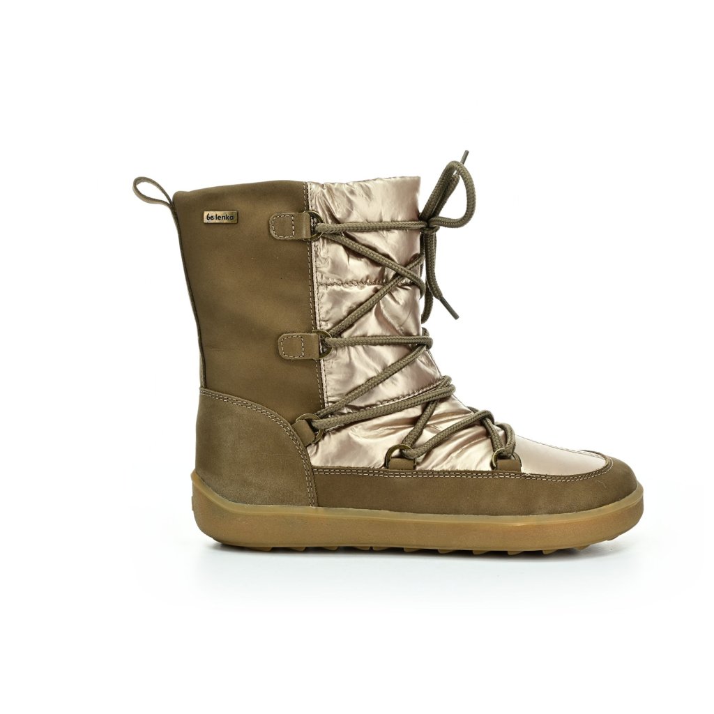 Be Lenka Snowfox Woman Champagne Brown Barfuß-Schneestiefel