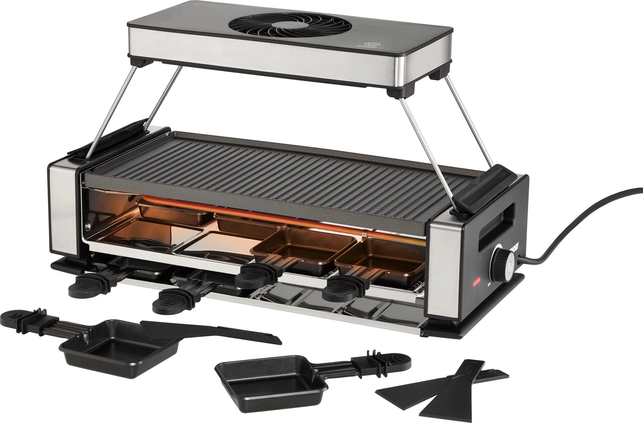 Unold Raclette Smokeless 48785, 8 Raclettepfännchen, 1200 W