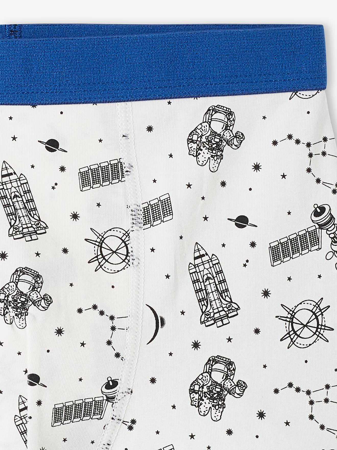 Vertbaudet 5er-Pack Jungen Boxershorts aus Stretch, Weltraum Oeko-Tex - königsblau