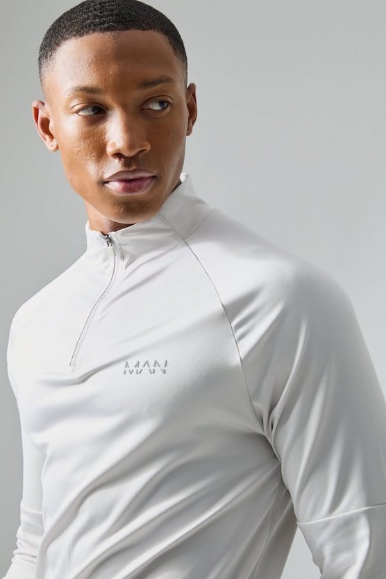 Man Active Raglan Trainingsoberteil mit 1/4 Reißverschluss