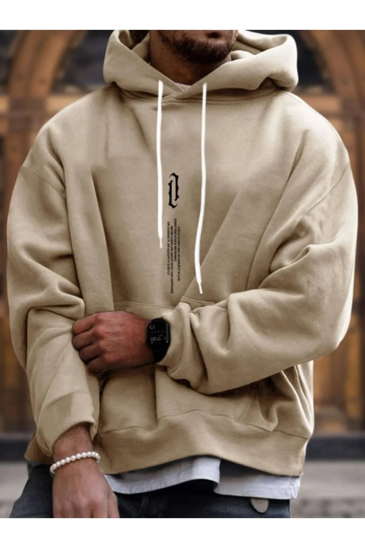MOONBULL  Sweatshirt - Beige - Oversized