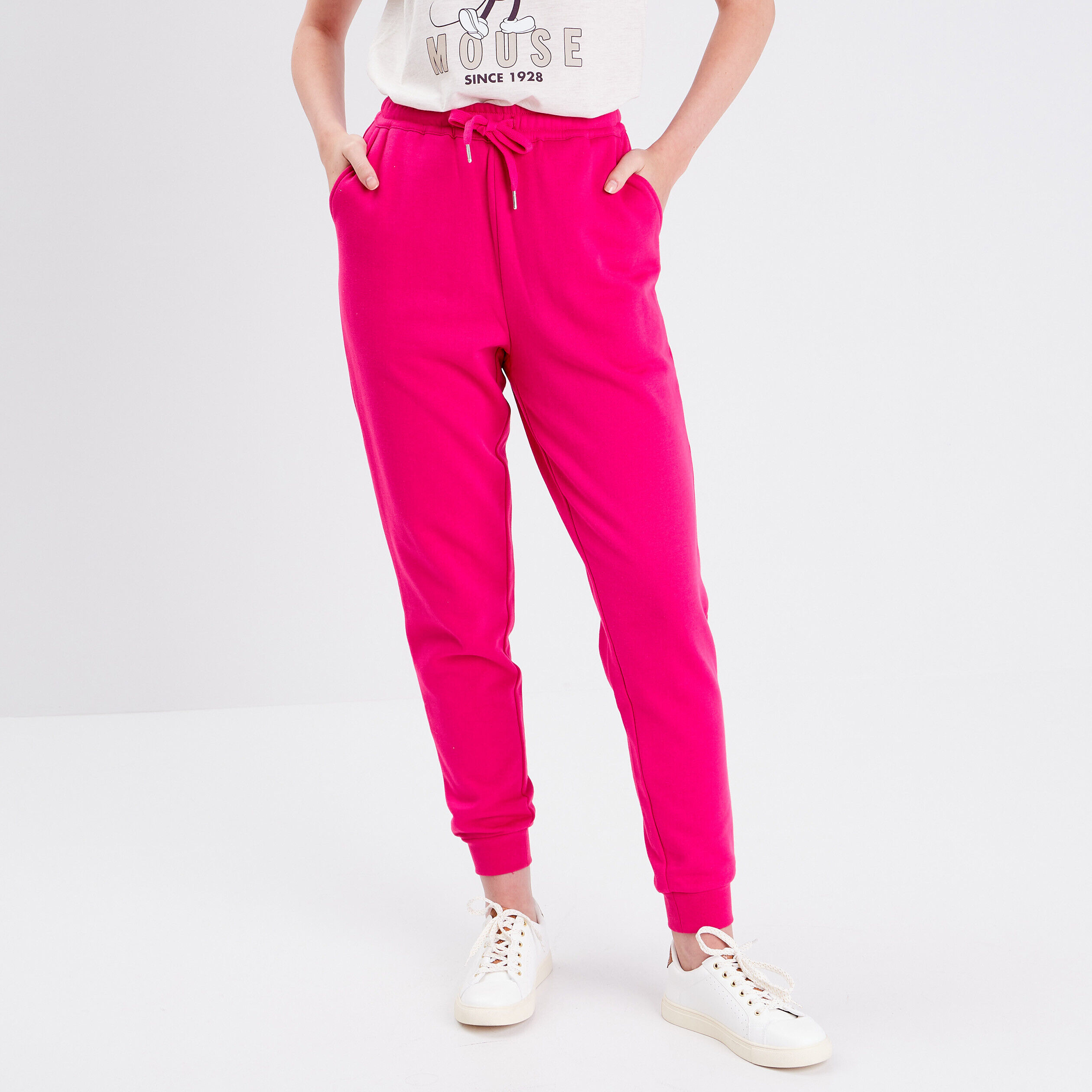 Pantalon jogging molletonné rose fushia femme | Cache Cache