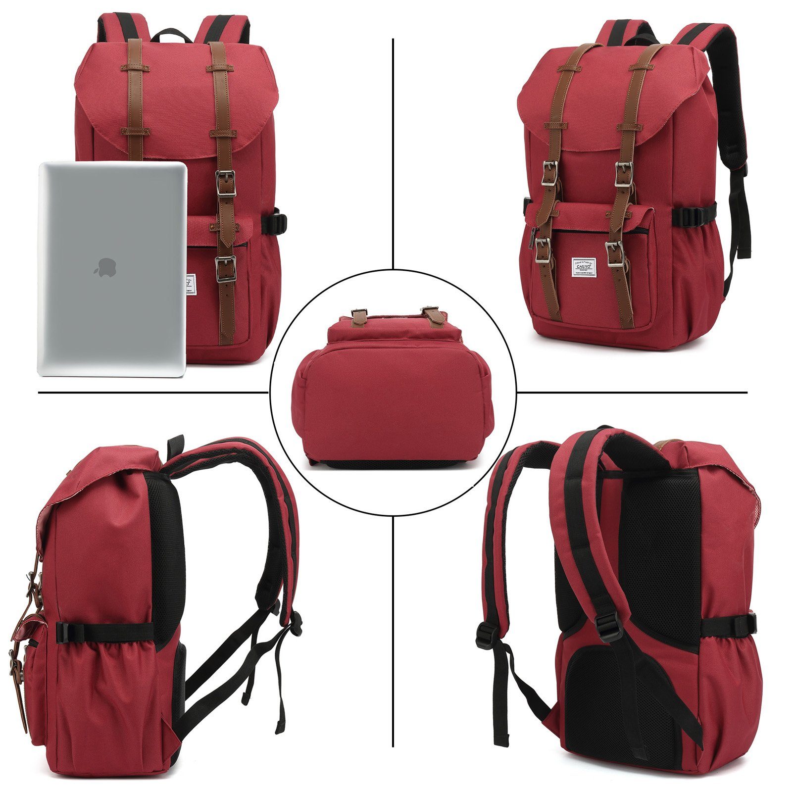 TAN.TOMI Schulrucksack TAN.TOMI Tagesrucksack Schulrucksack Groß Damen Herren Freizeitrucksack im Retro Design Reiserucksack mit 15