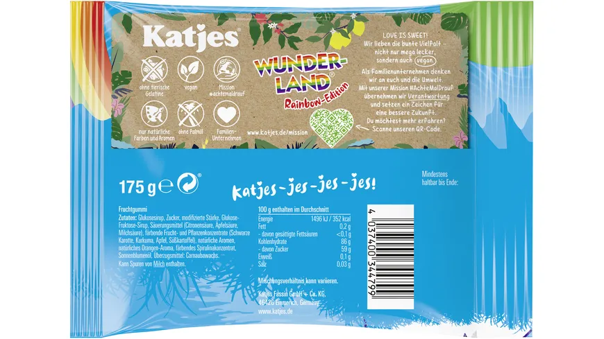 Katjes Wunderland Rainbow Edition vegan 175 g