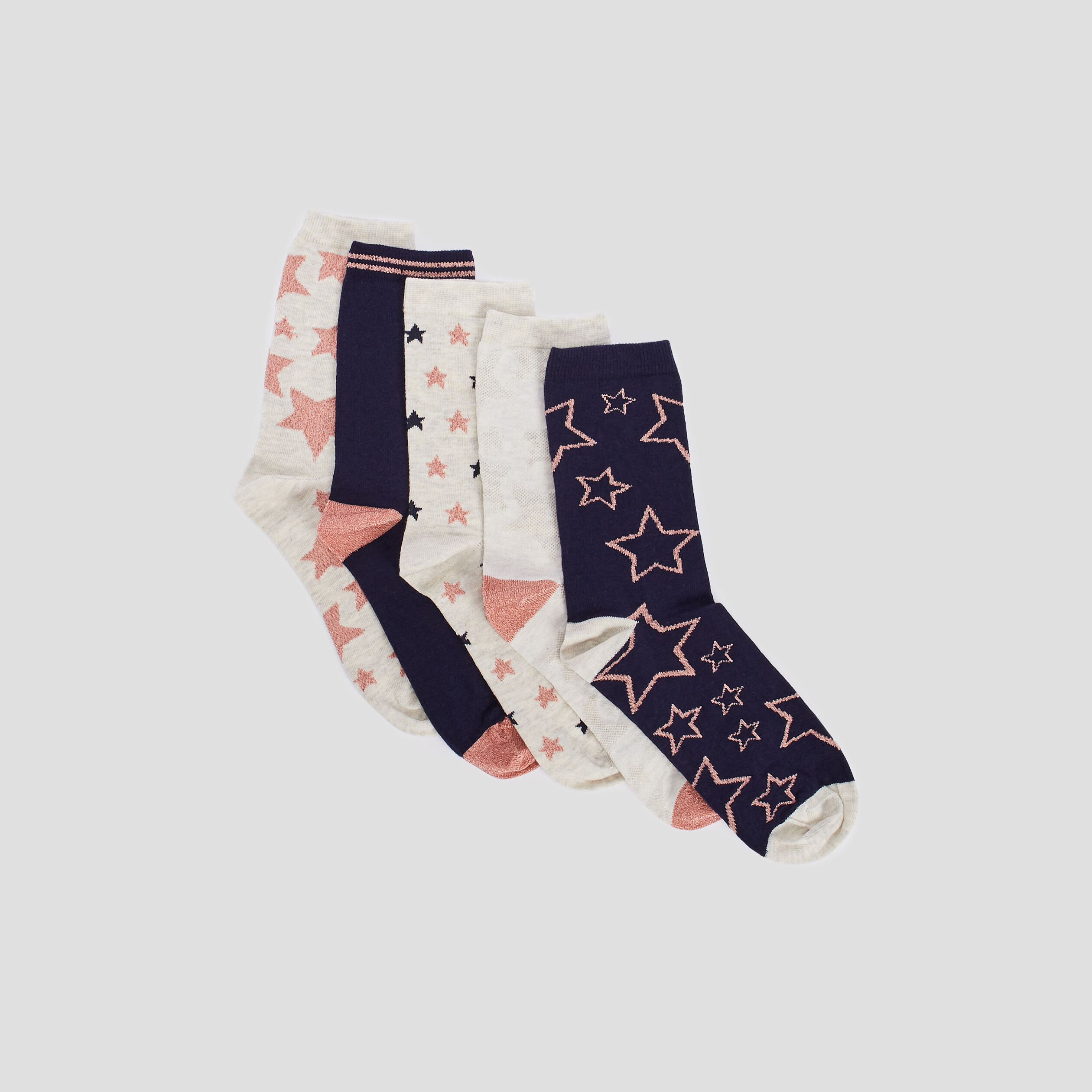 Lot 5 paires chaussettes beige femme | La Halle