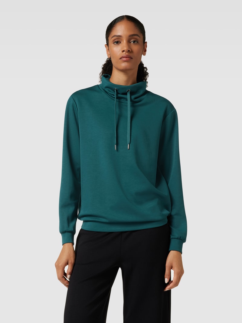 Sweatshirt mit Stehkragen Modell 'Banu' in smaragdgrün