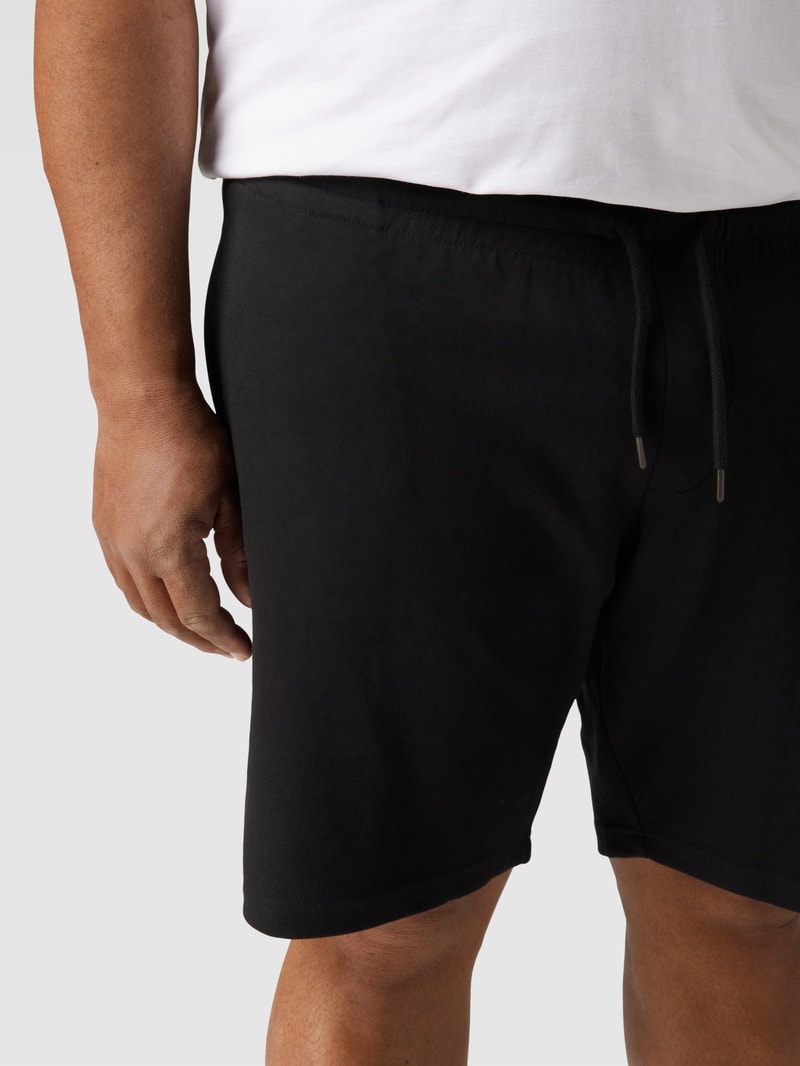 PLUS SIZE Sweatshorts mit Tunnelzug in schwarz