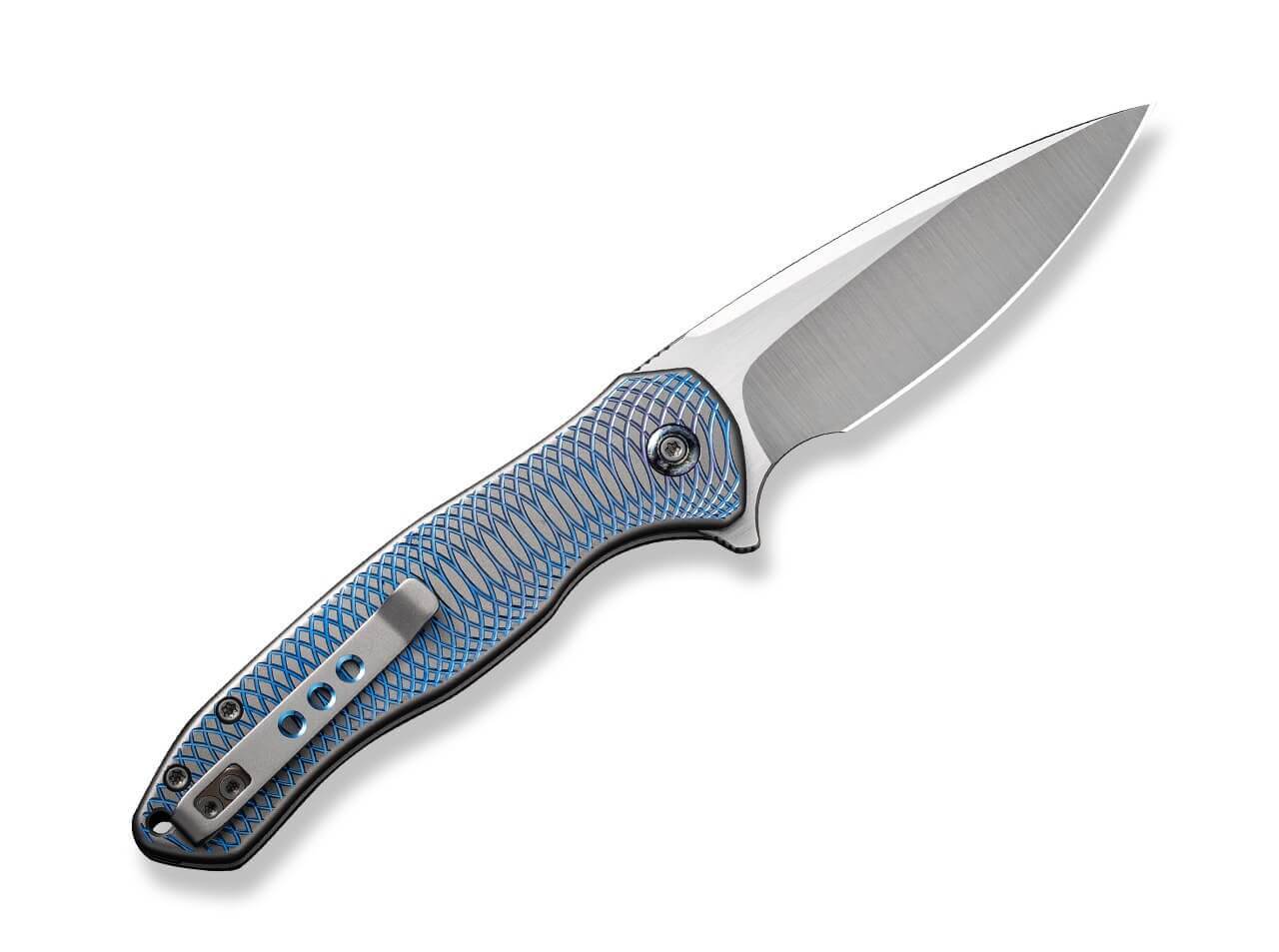 Button Lock Kitefin Titanium Satin Grey & Blue