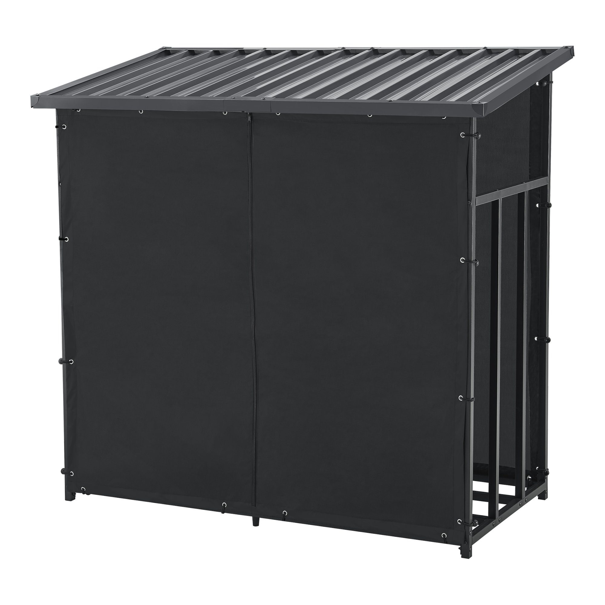 casa.pro Kaminholzregal, BxTxH:143x70x145 cm, Yakutat Kaminholzregal 145x143x70cm Schwarz