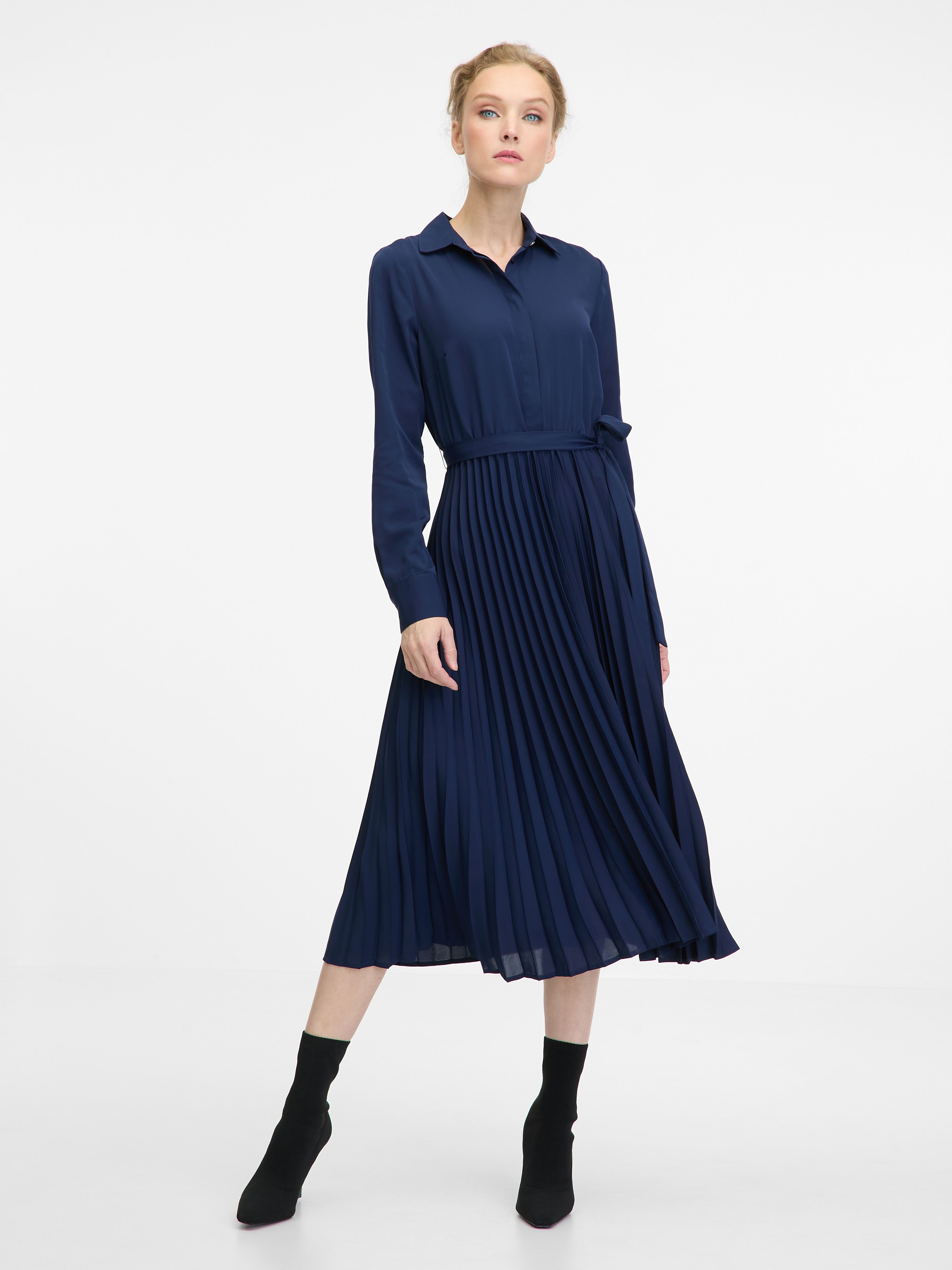 Dunkelblaues Damen-Midikleid ORSAY