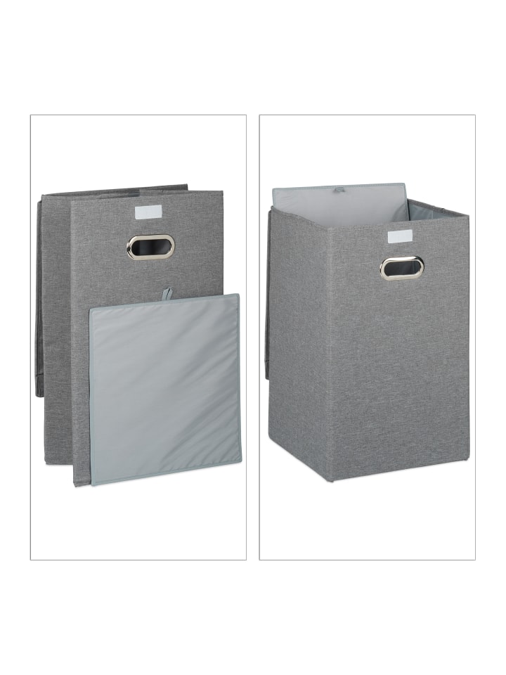 relaxdays 2x Wäschekorb in Grau - 62 l günstig kaufen onesize