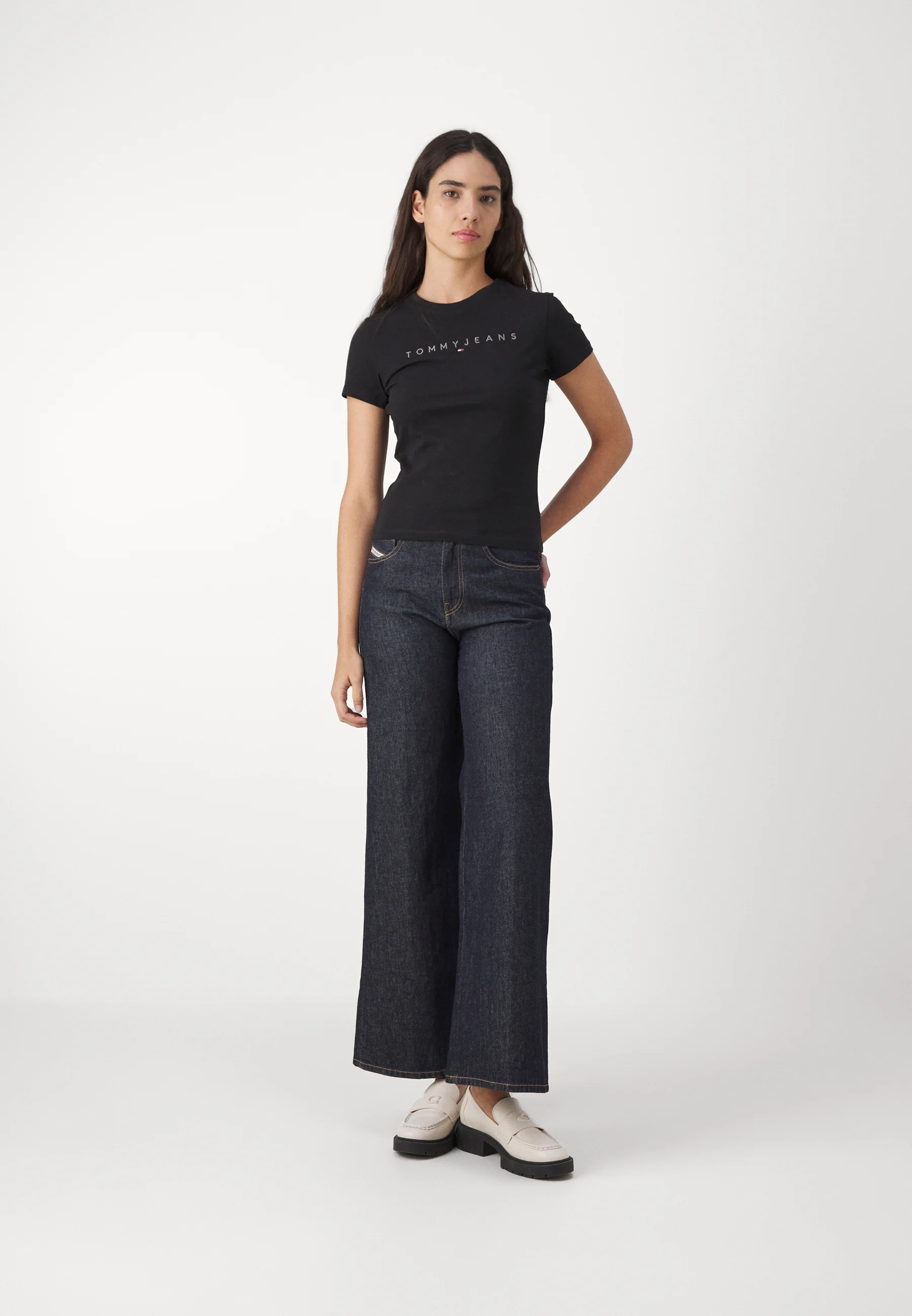 Tommy Jeans SLIM TONAL LINEAR TEE - Camiseta con estampado