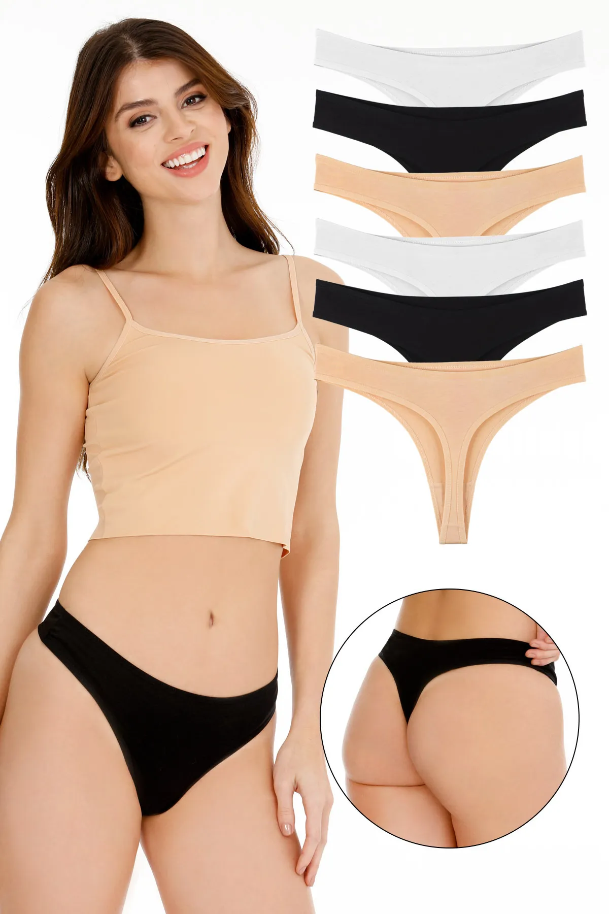 Sensu  6-teiliges brasilianisches Tanga-Set für Damen – Kts1169