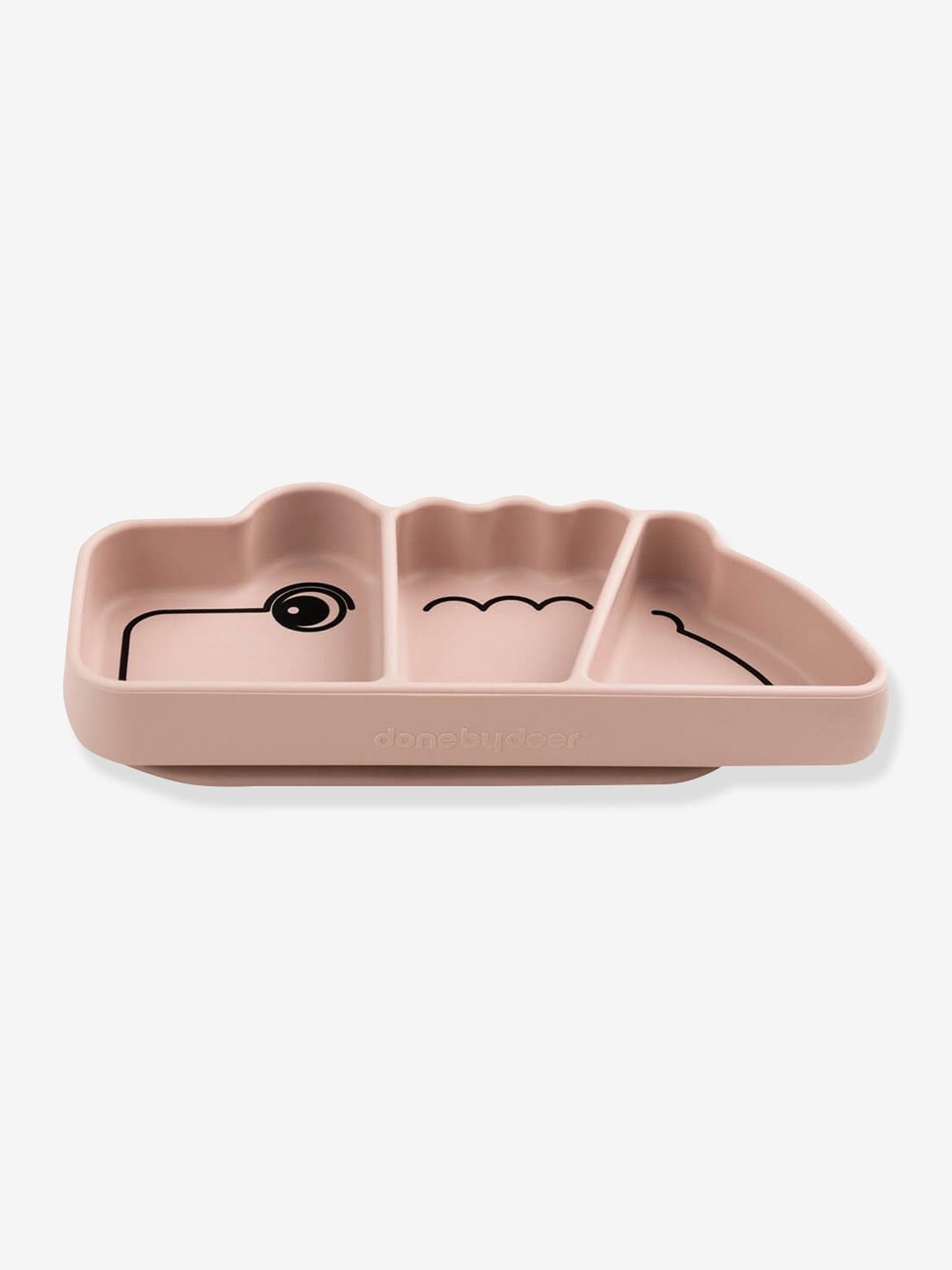 Assiette Stick&Stay Croco en silicone DONE BY DEER rose