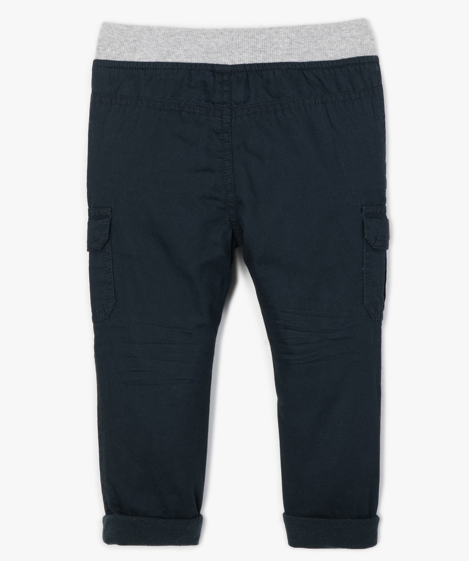 Pantalon coupe cargo doublé avec taille élastique bébé g... marine | GEMO