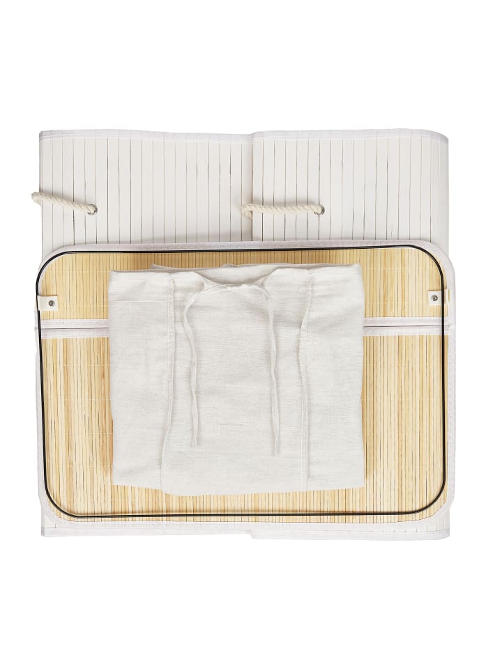 relaxdays Wäschekorb in Weiß - (B)62,5 x (H)62 x (T)42,5 cm günstig kaufen onesize