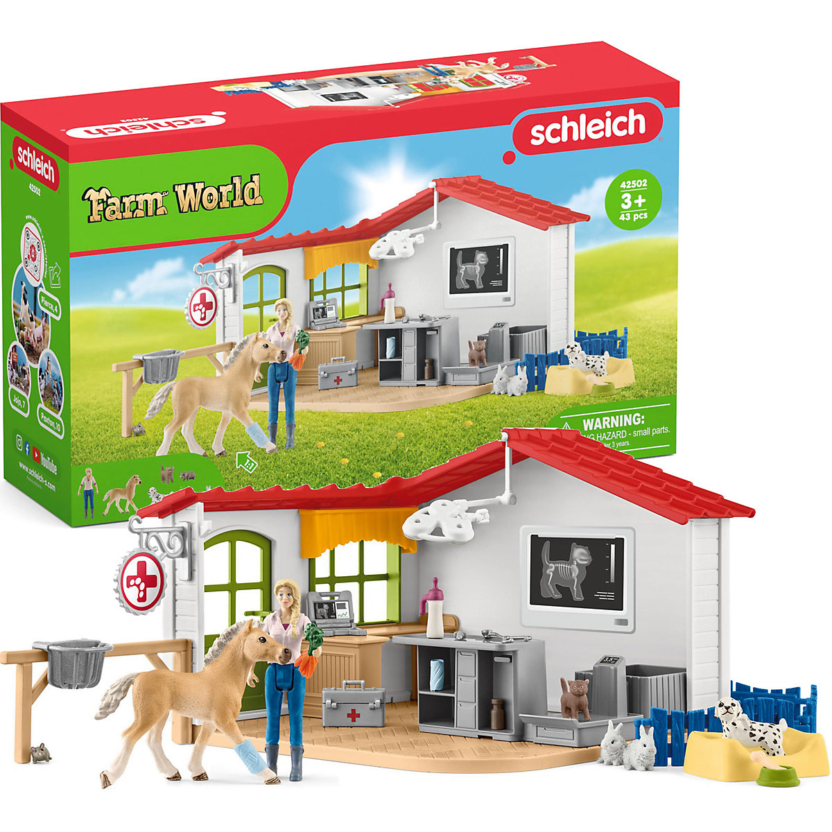 Schleich Farm World 42502 Tierarzt-Praxis mit Haustieren